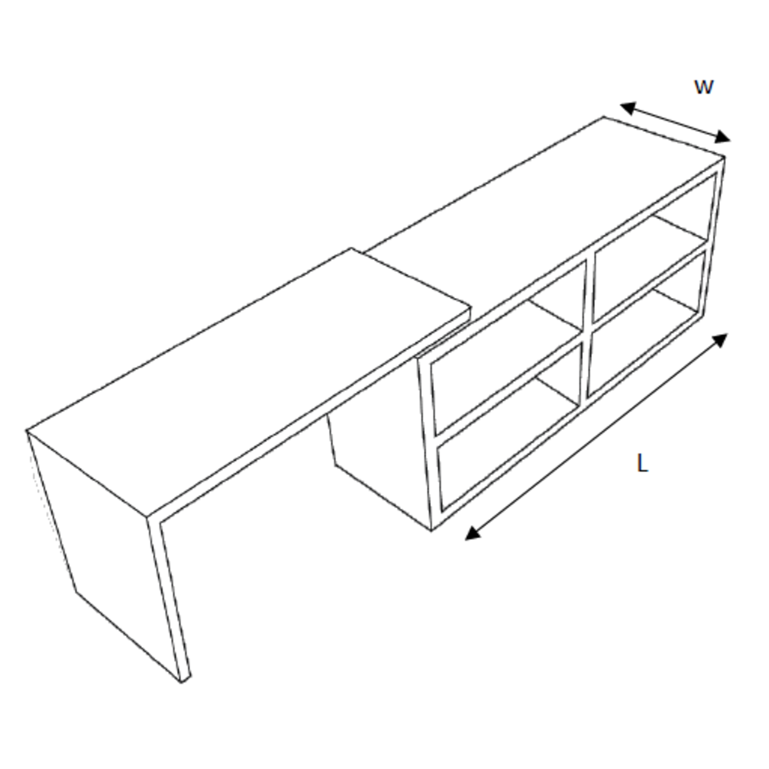 Hynge Slide & Swivel draaibeslag met breedte 600mm